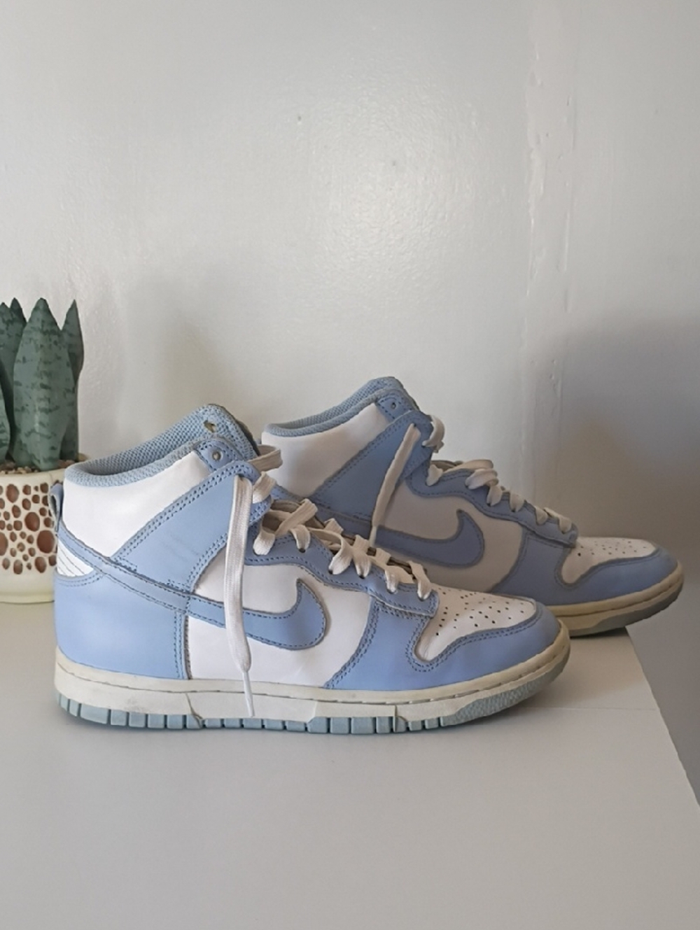 Nike High-Top Sneakers in White Light Blue Nike Dunk High 'Aluminum' sneaker 6.5